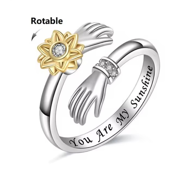 Jewelry - Silver and Gold Sunflower HUG Ring 🫂